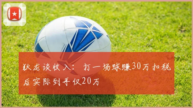 狄龙谈收入：打一场球赚30万扣税后实际到手仅20万